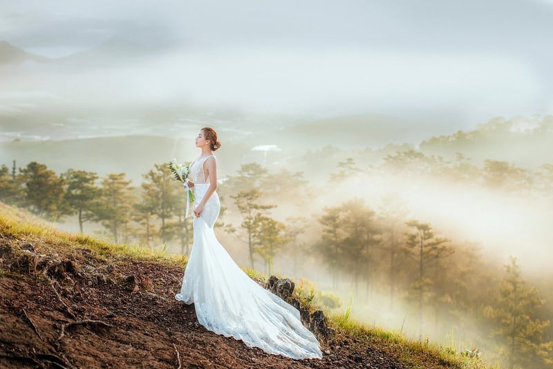 Bride in a beautiful gown